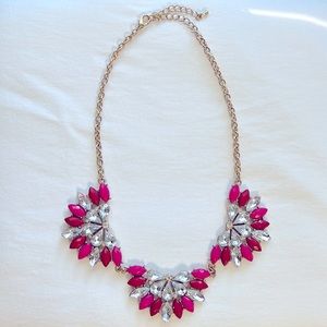 Pink/red/clear statement necklace
